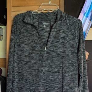 DSG Black and Gray Space-Dyed Half-Zip Pullover